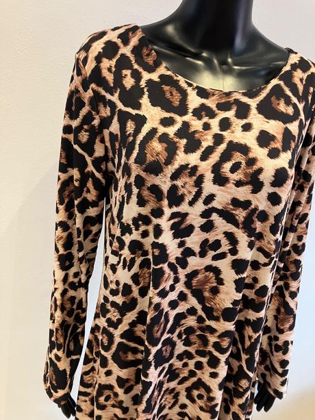 Dámske šaty s leopardím vzorom (uni), l / m / s