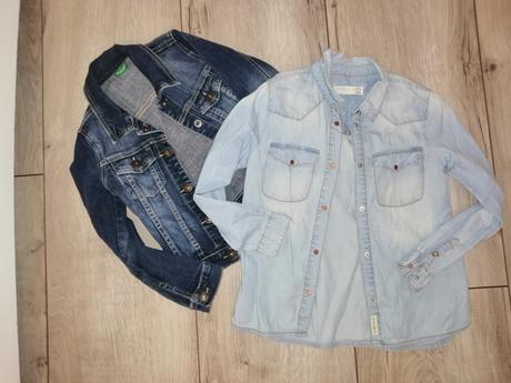 Riflíková bundička, košeľa, benetton, zara, 122–134