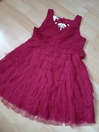 Bordove tylové šaty v.116, 116