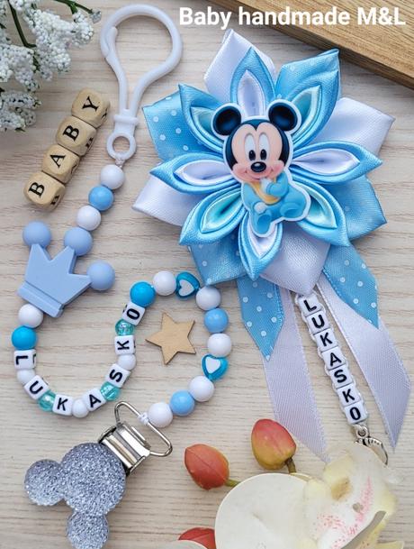 Šnúrka na cumlik a mašla na kočík disney,