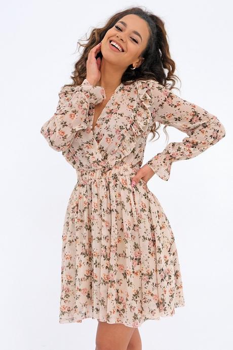 Mosquito kvalitné šifónové kvetinové šaty, s