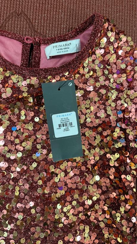Flitrované šaty, primark,128