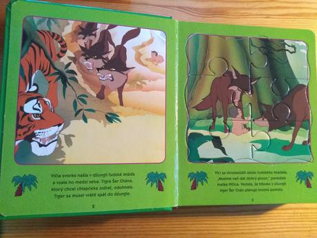 Knižka kniha džungli leporelo- 6x puzzle -5eur,