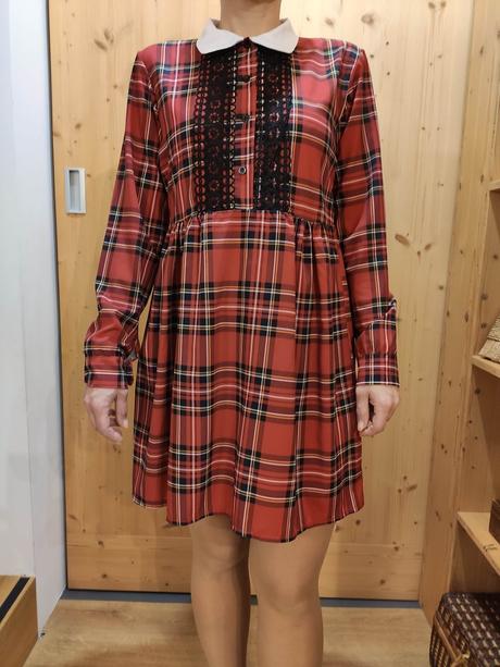 Vianočné šaty, červené káro, veľ. s-m, s