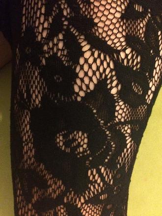 Čipkované pančuchy/legínsy, s