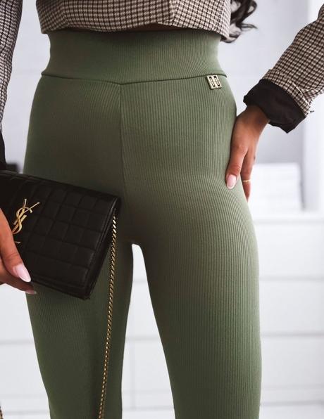 Olivové legíny brenda,