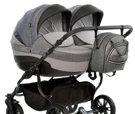 Kočík pre dvojičky indigo duo, indigo