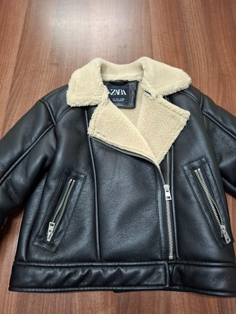 Bunda koženkové zateplena, zara,134