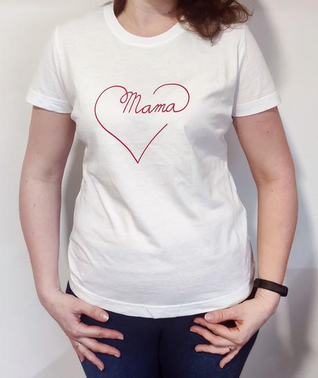 Dámske biele tričko - mama, l / m / s / xl / xxl
