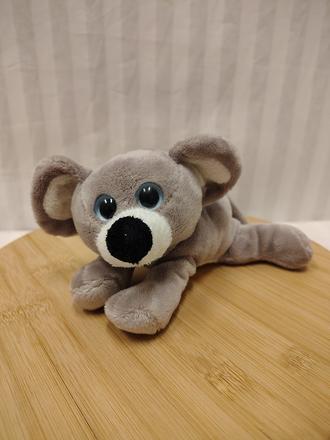 Plyšová sivo biela myška, 21 cm, 