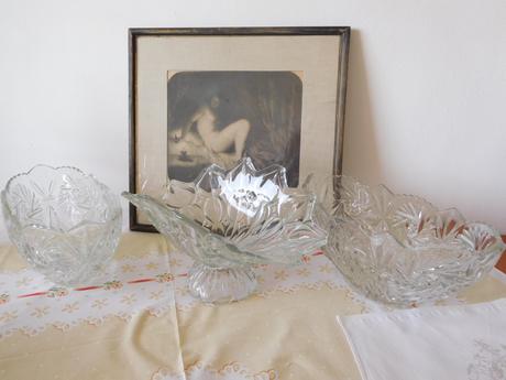 Lisované sklo mysy na ovocie, 