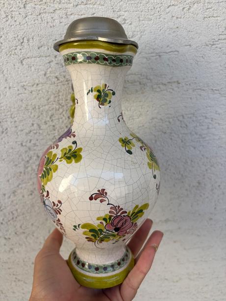 Vysoky keramicky rucne malovany krigel 27cm cinovy, 