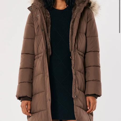 Dlhá zateplená bunda puffer parka, hollister,s