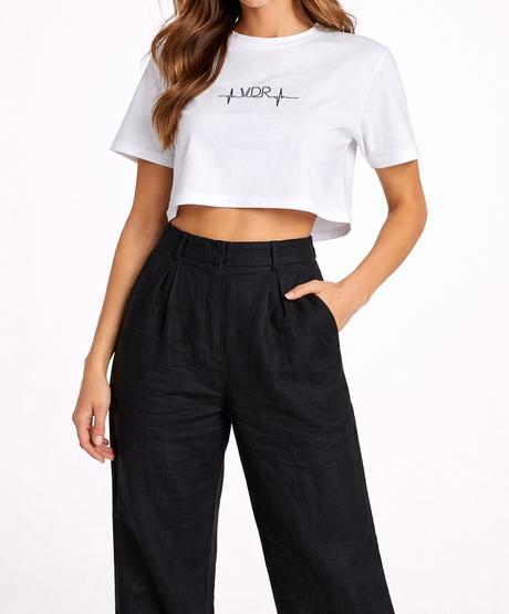Nohavice skrátené italy a tričko crop top cdr, s