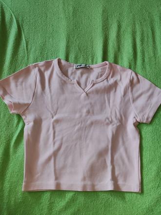 Crop tričko bledoruzove, xs