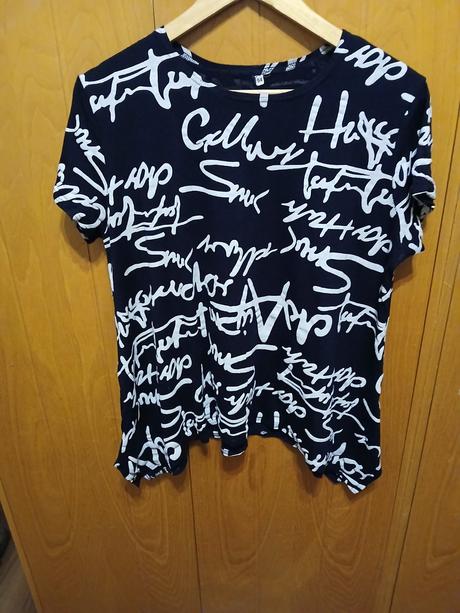 Modrá  asymetrická tunika, xxl