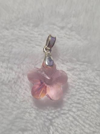 Ružový prívesok na retiazku, swarovski