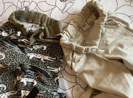 Teplé tepláky lindex s potlačou v. 110, lindex,110