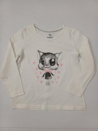 Tričko okatá mačička - dlhý rukáv, lupilu,98