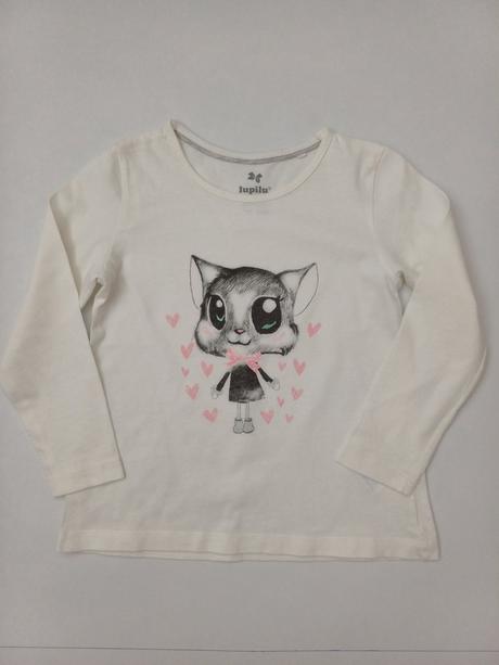 Tričko okatá mačička - dlhý rukáv, lupilu,98