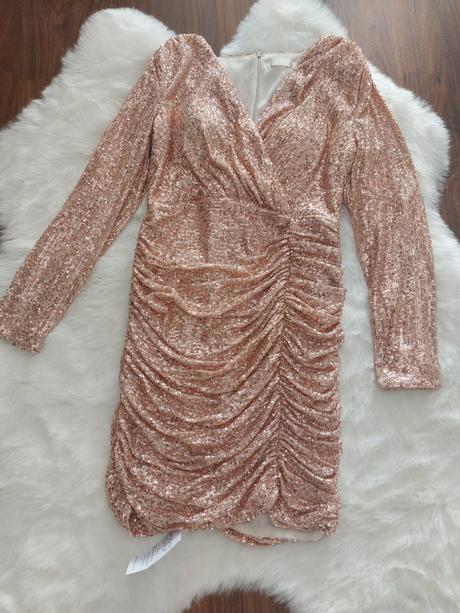 Flitrové krátke šaty, l