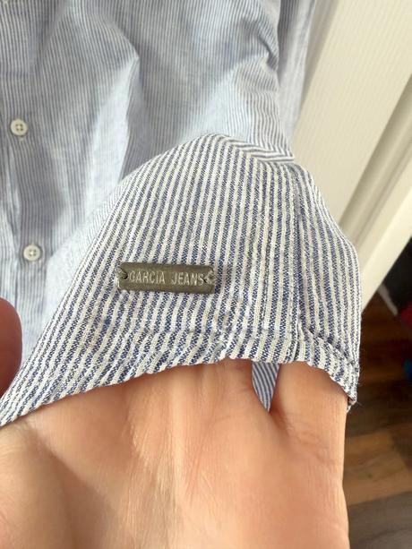 Ľanová košeľa garcia jeans s malými pruhmi, l