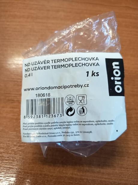 Uzáver na termo plechovku 400 ml orion, 