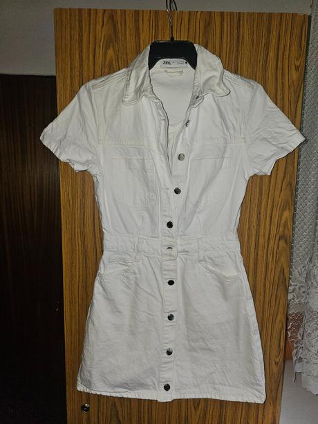 Biele riflove saty zara, zara,xs