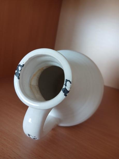 Keramický bucľatý vintage džbánik 13 cm, 