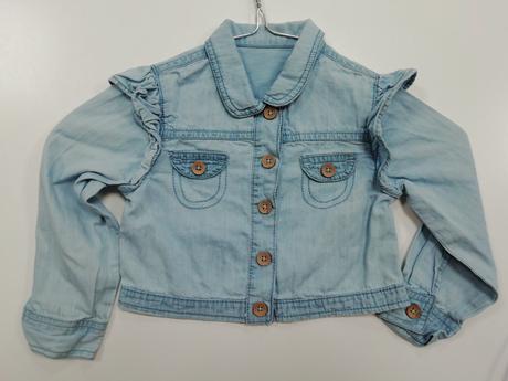 Bavlnená rifľová bunda s volánikmi, 86