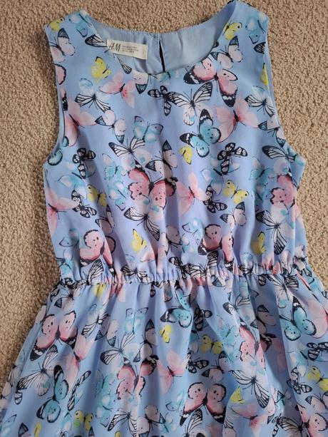 Letné šaty motýliky, h&m,140