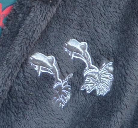 Detský župan s kapucňou melm tmavošedý-delfín, 146 / 152 / 158