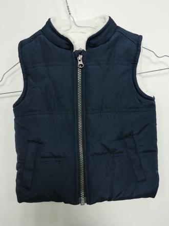 Modrá vyteplená vesta s kožušinkou, george,80