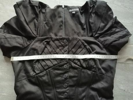 Čierne členité šaty warehouse v40 s kosticami, warehouse,40