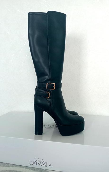 Dámske čierne čižmy catwalk - veľkosť 37, 37