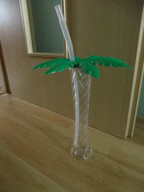 Pohár so slamkou - palma - 300ml, 