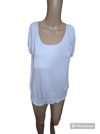 Dámsky bavlnený pulóvrík s krátkymi rukávmi, h&m,l