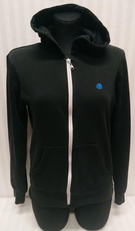 Dámska čierna mikina na zips s kapucňou, element, xs