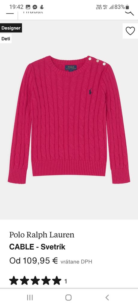 Rl svetrík, ralph lauren,110