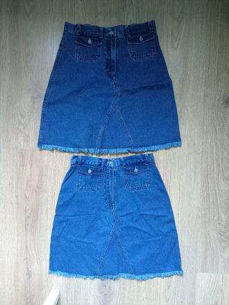 Dve rovnaké riflové sukničky, items,158