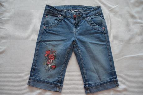 Dievčenské 3/4 capri riflové nohavice, 152