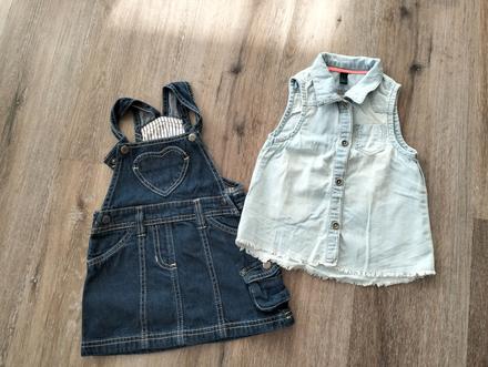 Šaty na traky plus košeľa 80, benetton,80