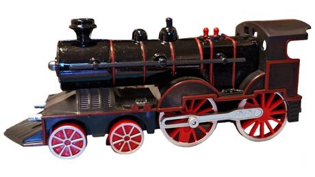 Parná lokomotíva kov s efektami,