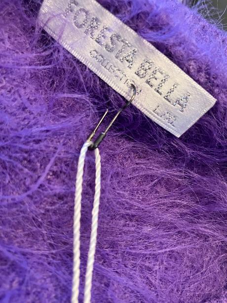 Dámsky huňatý sveter fialový l/xl, l / xl