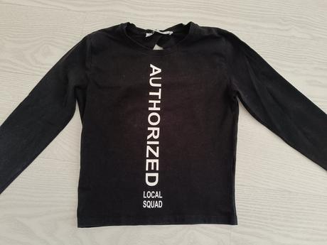 Čierne tričko s dlhým rukávom, fishbone,s