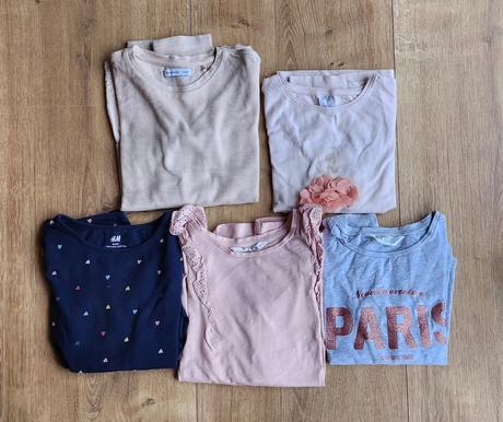 Tričká dlhý rukáv, h&m,134