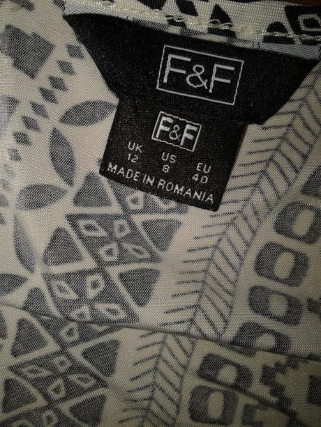 Čierno biele elastické šaty veľ. m, f&f,m