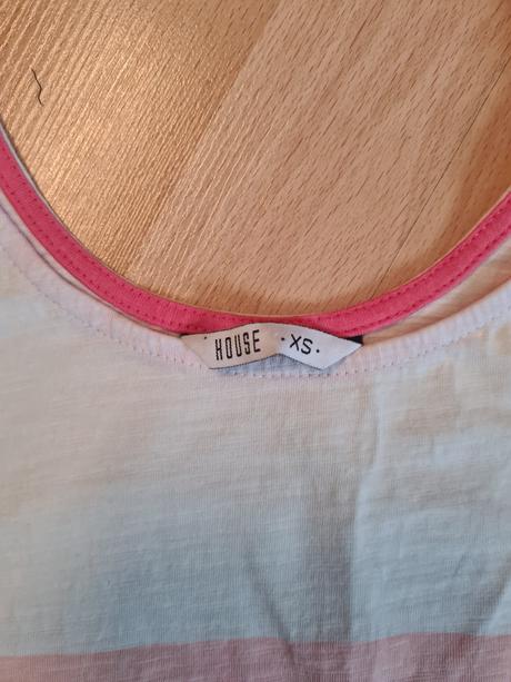 Ružovo biele tielko, house,xs