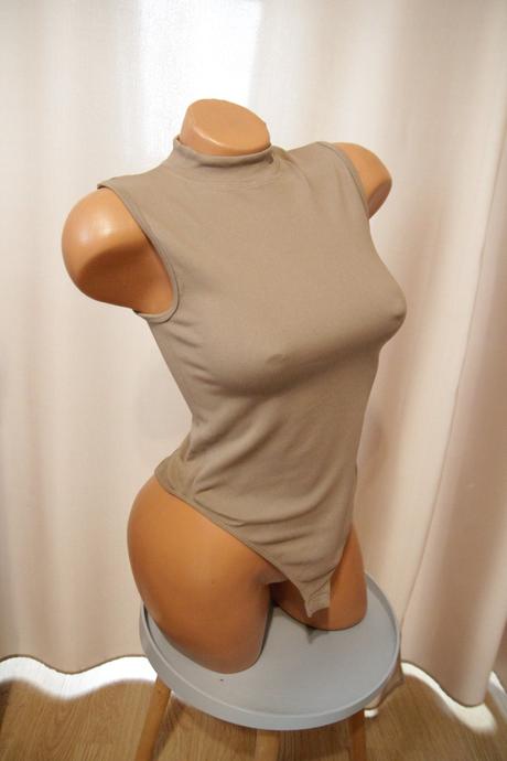 Hnedý rolákový body top, s, s