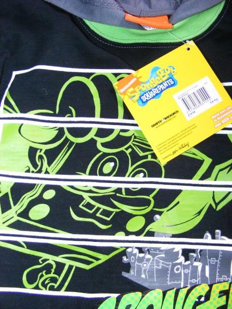 Tenká mikina s kapucou sponge bob, 110 / 116